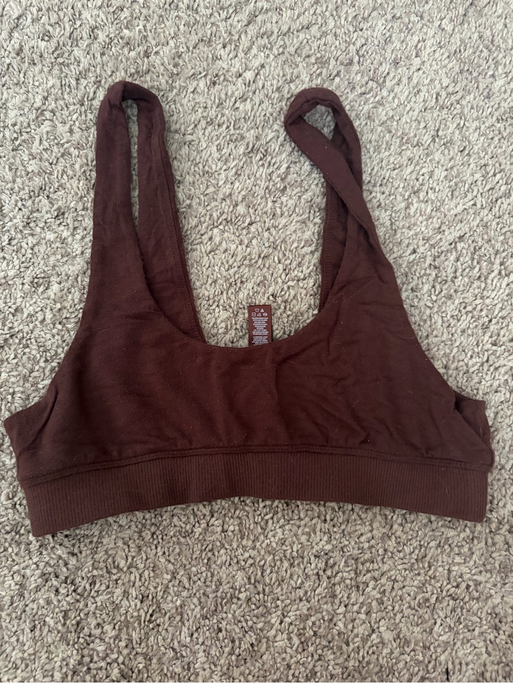 SKIMS Ribbed Bralette - Dark Brown